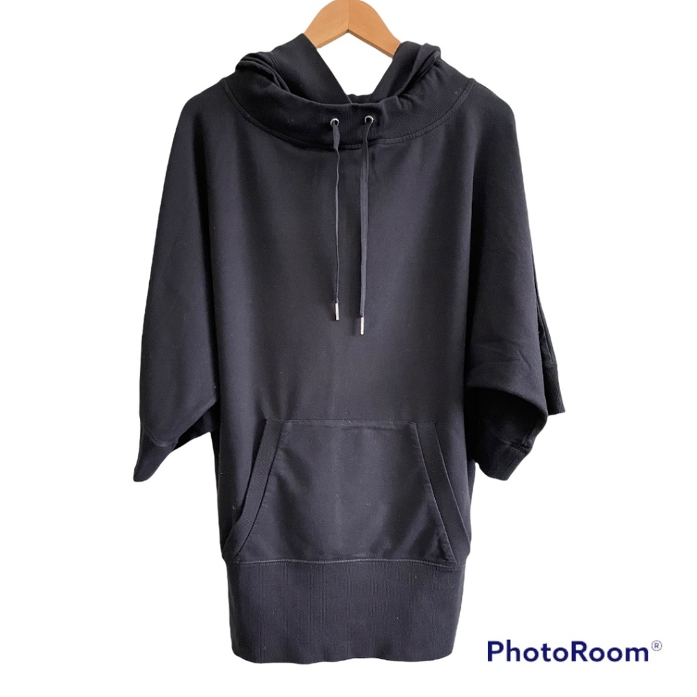 #12 Calvin Klein Performance Edgy Black Hoodie Front Pocket Relaxed Fit Top